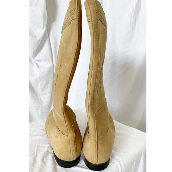 Women’s Western Horseshoe Nubuck Leather Riding Boots Tan Sz 9 Made in Mexico - Picture 12 of 13